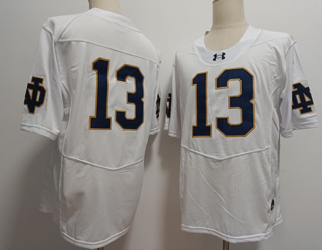 Men Norte Dame Fighting Irish #13 No Name White Elite 2025 NCAA Jersey->ncaa teams->NCAA Jersey